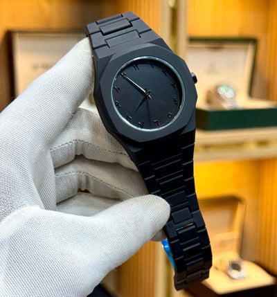 Full Black Aura Quartz Watch for Men – Lightweight Analog Wrist Watch | Stylish Watch for Boys in Pakistan