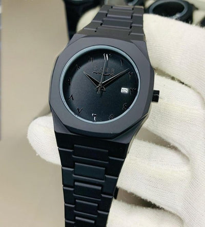 Full Black Aura Quartz Watch for Men – Lightweight Analog Wrist Watch | Stylish Watch for Boys in Pakistan